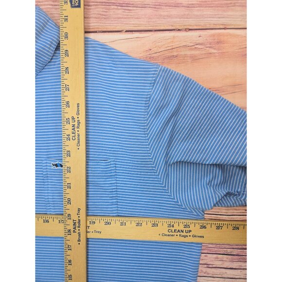 Fish Hippie Mens Blue Striped Polo XXL - Picture 8 of 8